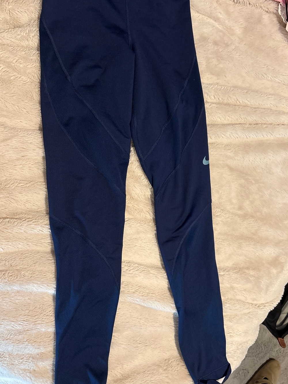 Nike Navy Blue' Athletic Leggings with Swoosh